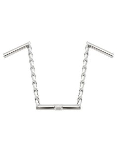 V Ape Square Twisted Handlebar 15 25.4mm Chrome.